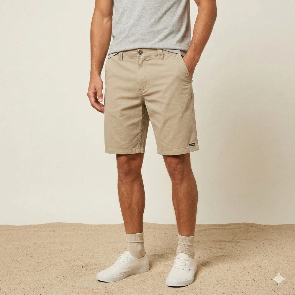 ONeill Mens Standard Fit Chino Shorts Khaki Tan Size 36 Casual‎ Beachwear